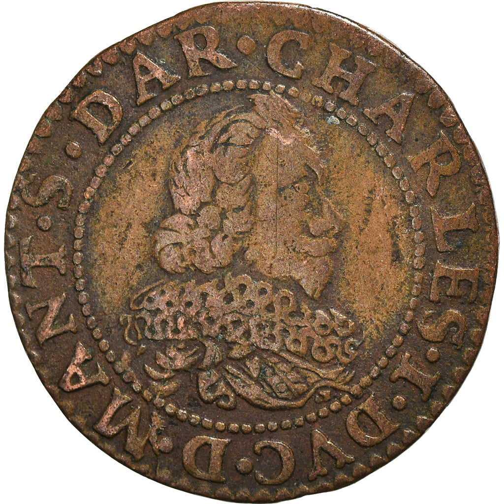 Monnaie, France, Ardennes, Charles de Gonzague, Double Tournois, 1635
