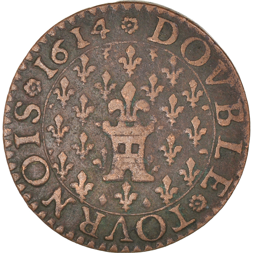 Monnaie, France, Henri de la Tour d'Auvergne, Double Tournois, 1614, Bouillon