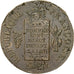 France, 2 sols aux balances daté, 1793 / AN II, Strasbourg, Bronze, AU(50-53)