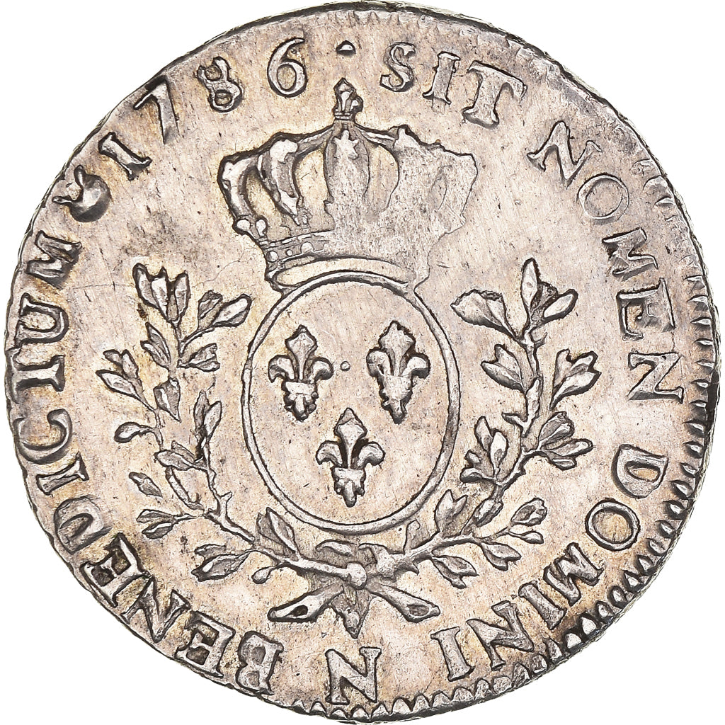 Moeda, França, Louis XVI, 1/5 Écu, 24 Sols, 1/5 ECU, 1786, Montpellier