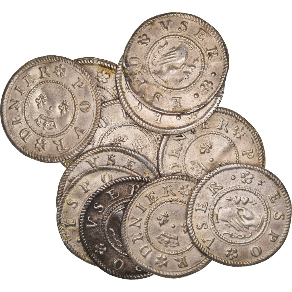 Francia, Love Token, Treizain, Denier bractéate à épouser, EBC, Plata