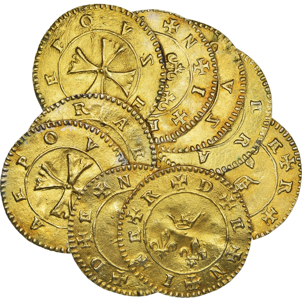 França, Love Token, Treizain, Denier bractéate à épouser, AU(55-58), Vermeil
