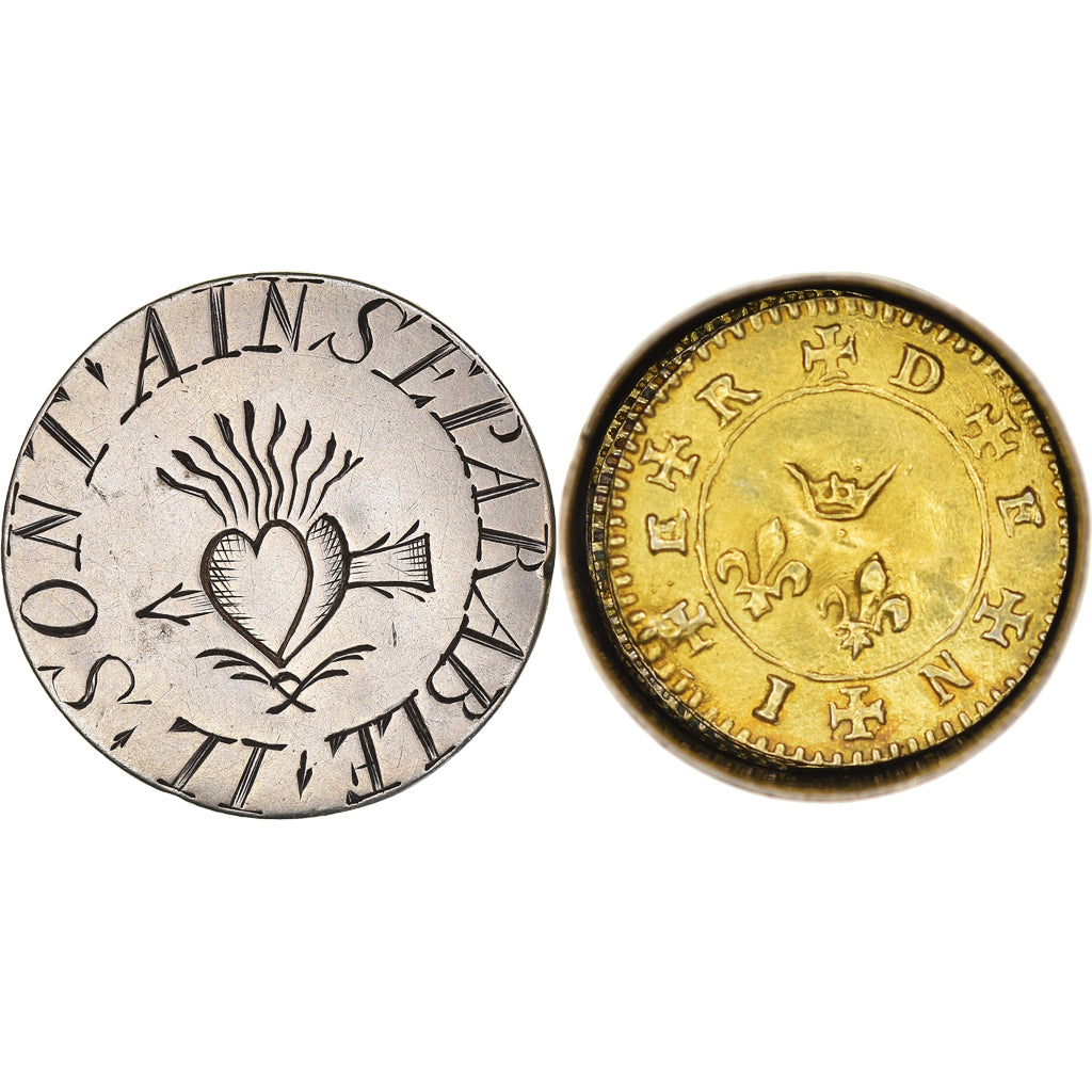 França, Love Token, Treizain, Denier bractéate à épouser, AU(55-58), Vermeil