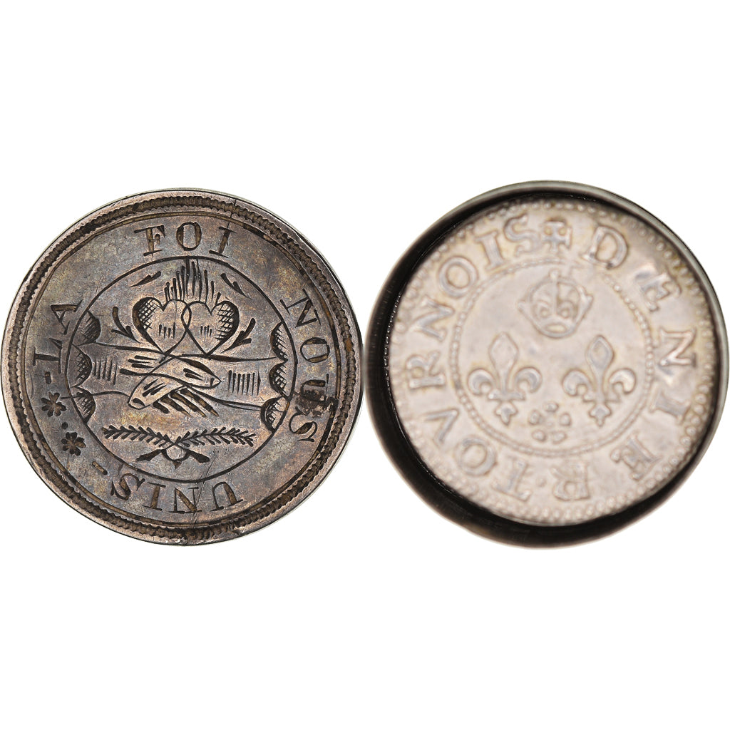 Francia, Love Token, Treizain, Denier bractéate à épouser, EBC, Plata