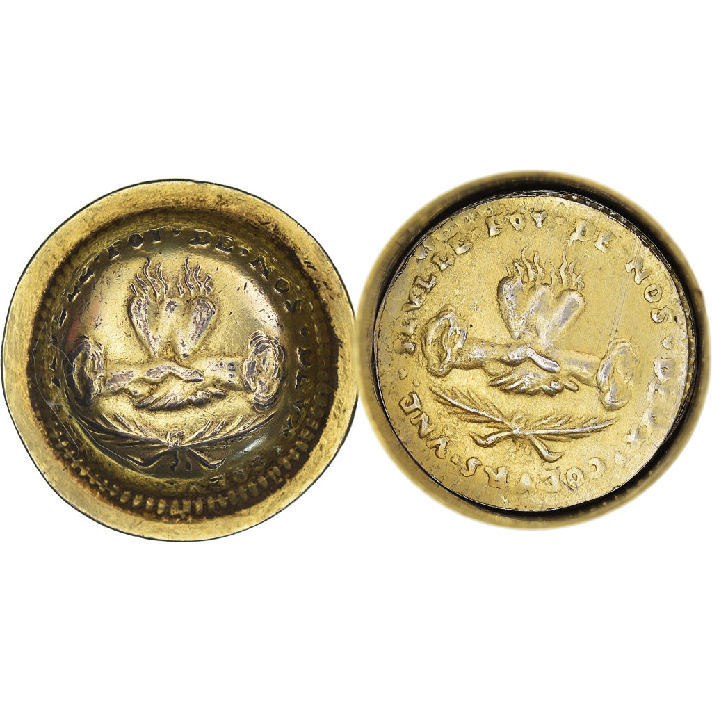 França, Love Token, Treizain, Denier bractéate à épouser, AU(50-53), Vermeil