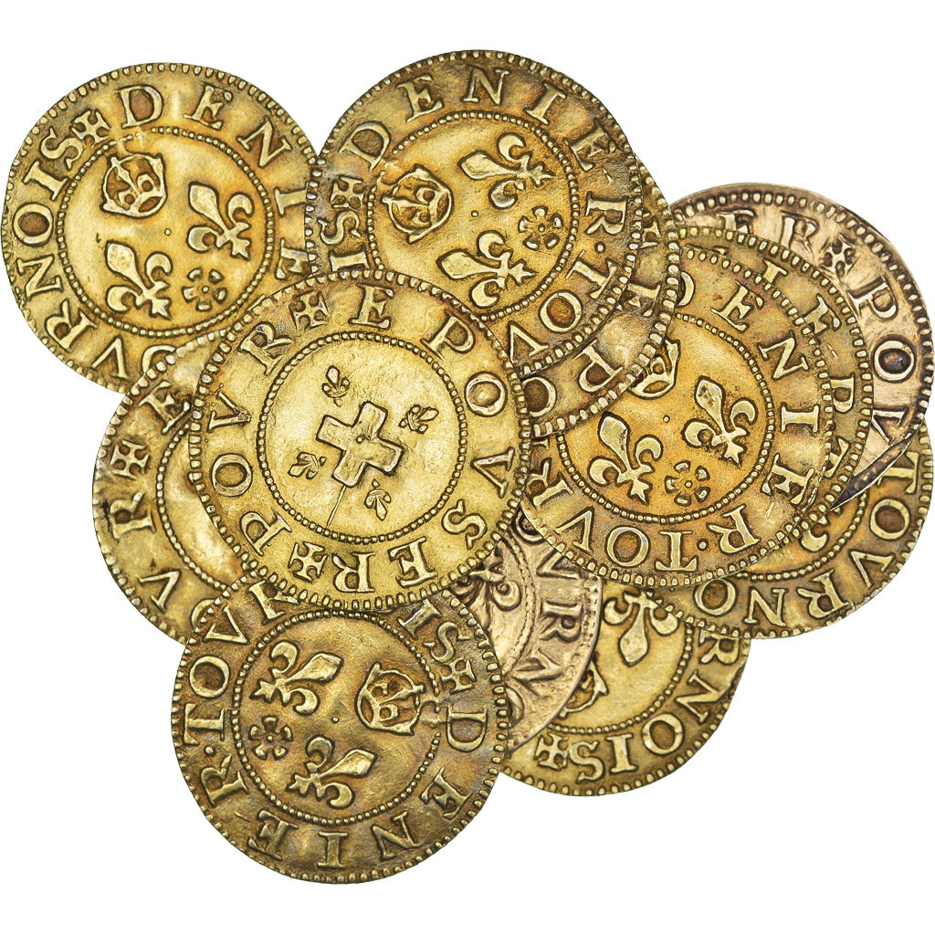 France, Love Token, Treizain, Denier bractéate à épouser, AU(55-58), Vermeil