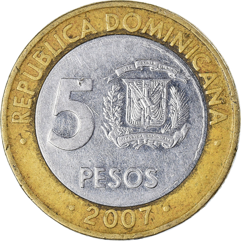 Münze, Dominican Republic, 5 Pesos, 2007
