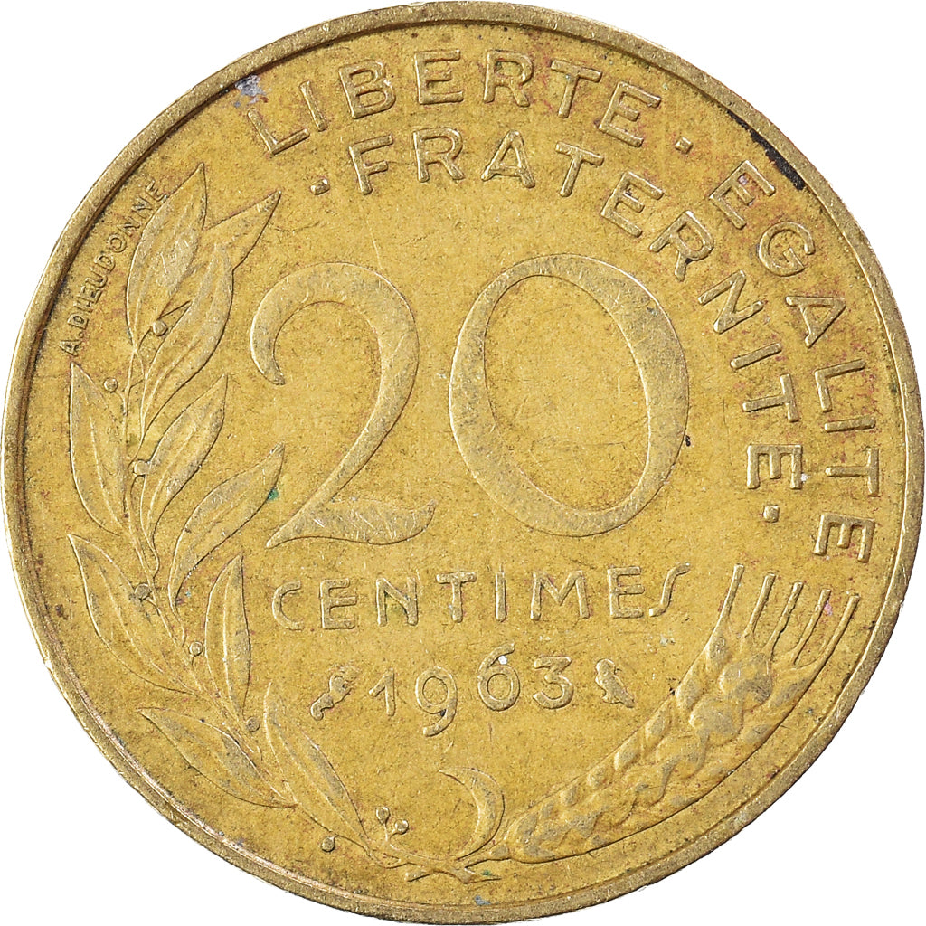 Coin, France, 20 Centimes, 1963