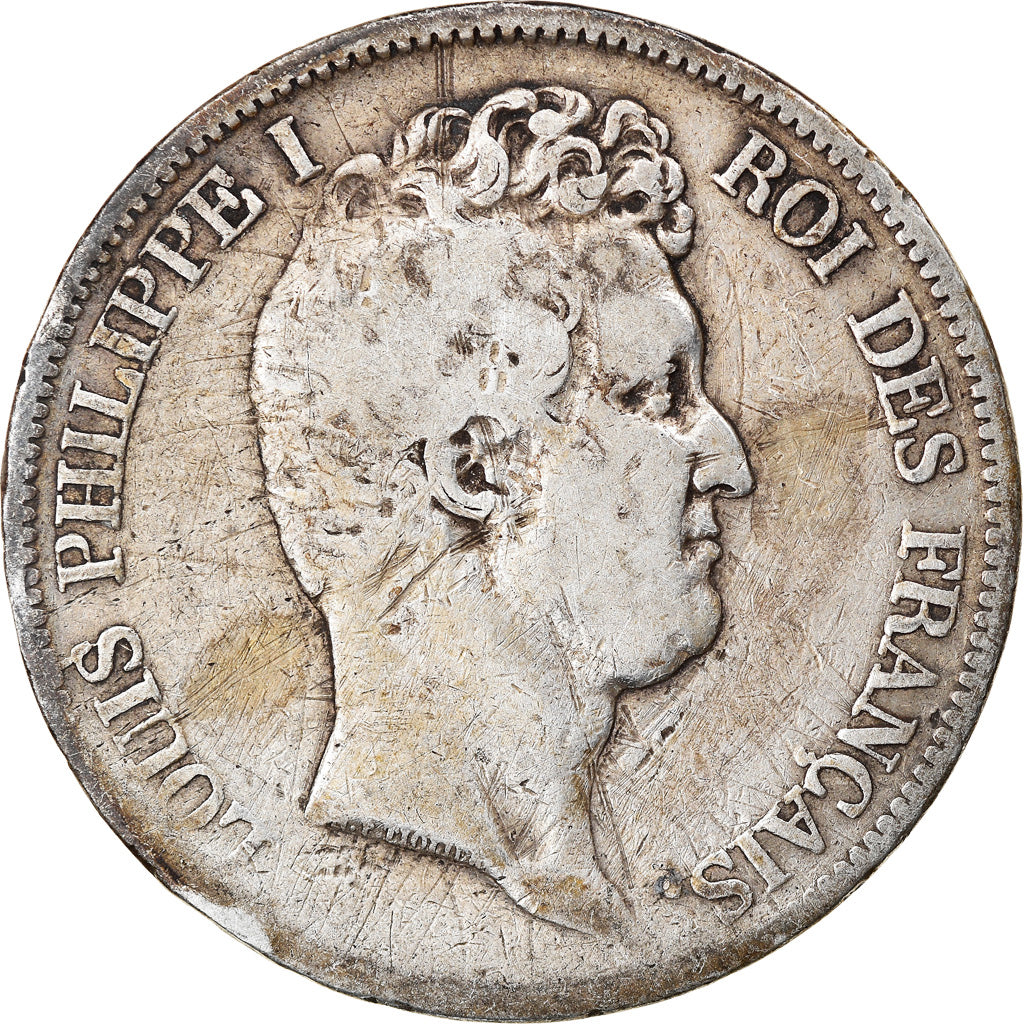 Munten, Frankrijk, Louis-Philippe, 5 Francs, 1830, Paris, ZG+, Zilver, KM:736.1
