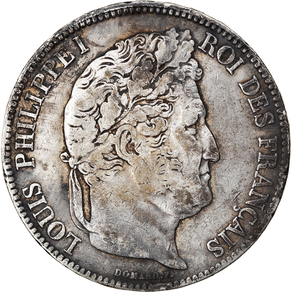 Moneta, Francia, Louis-Philippe, 5 Francs, 1833, Paris, MB, Argento, KM:749.1