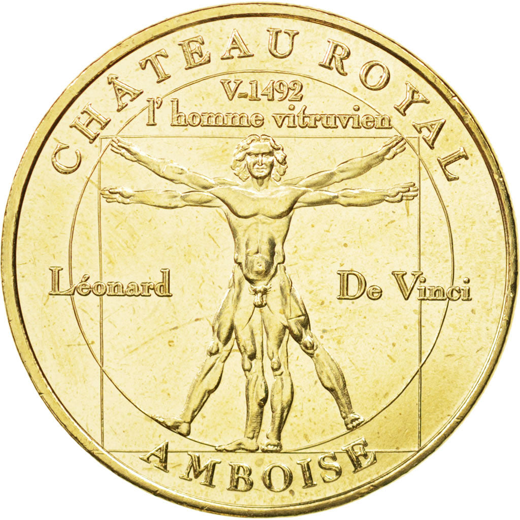 Frankreich, Token, Touristic token, 37/ Homme Vitruvien - Amboise, Arts &