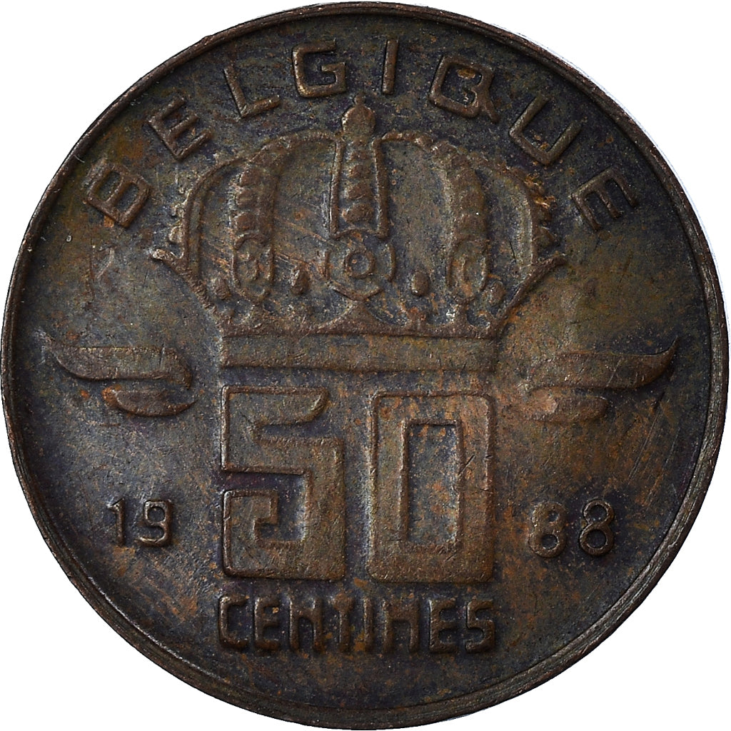 Moneta, Belgia, 50 Centimes, 1988