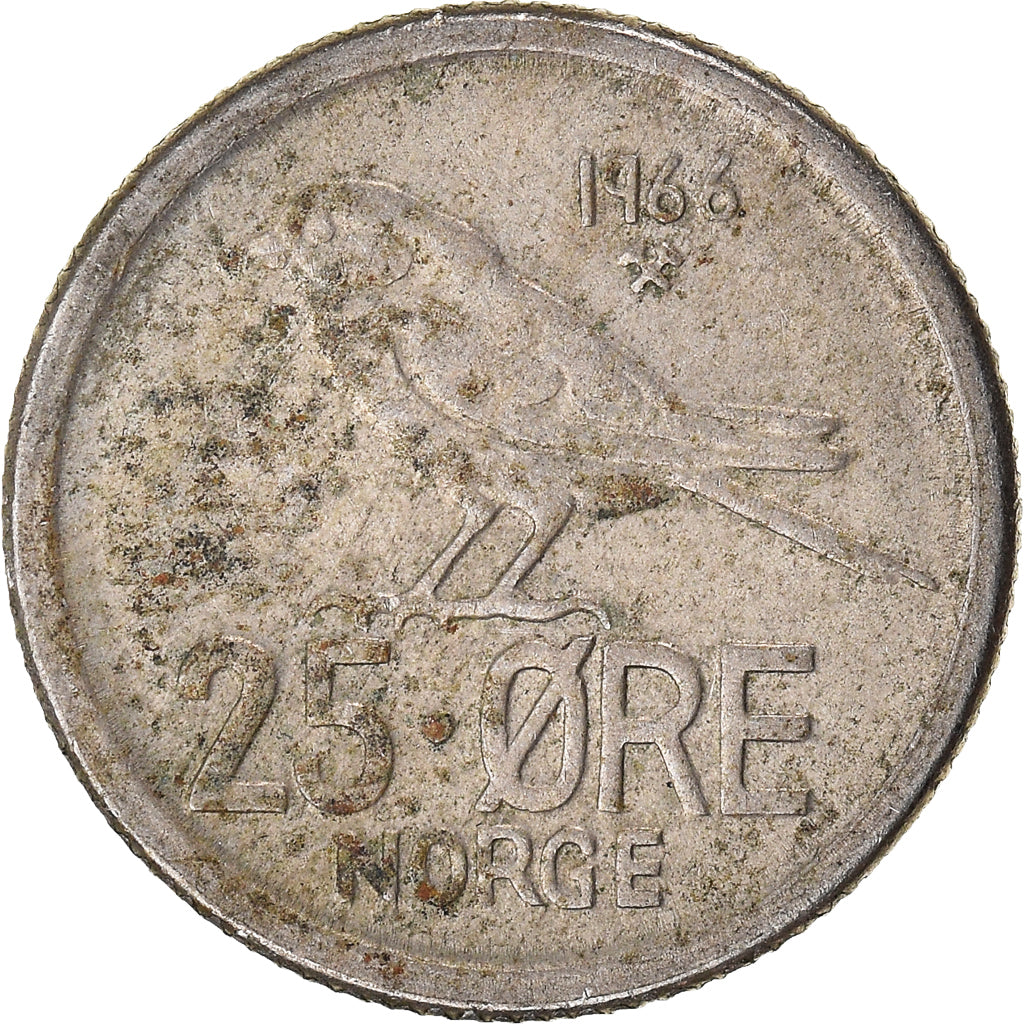 Moeda, Noruega, 25 Öre, 1966