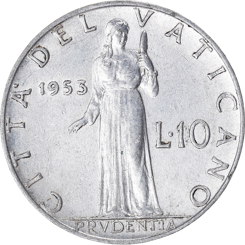 Moneda, CIUDAD DEL VATICANO, 10 Lire, 1953