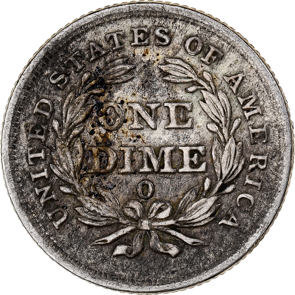 United States, Dime, Seated Liberty, 1838, New Orleans, Silver, VF(30-35), KM:61