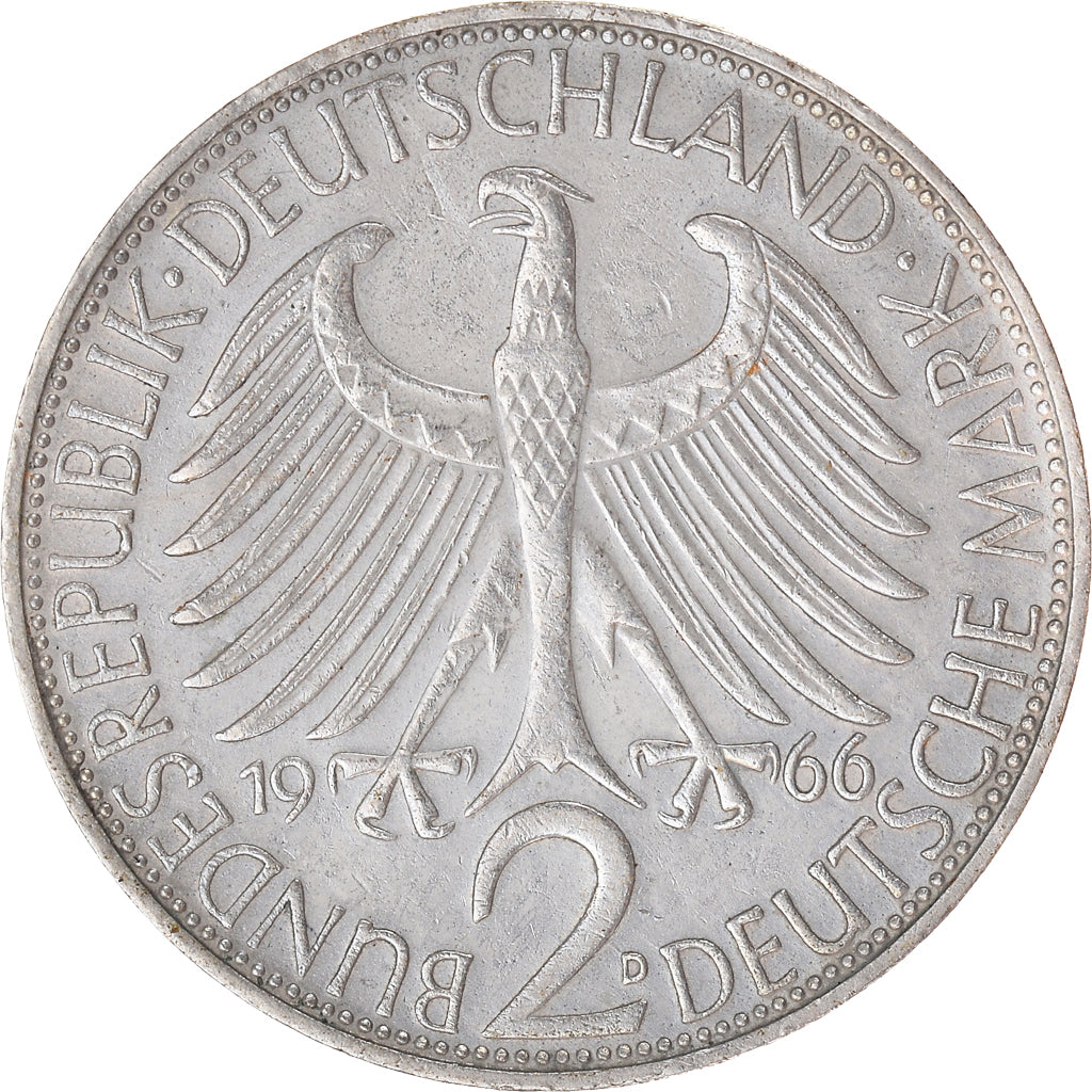 Münze, Bundesrepublik Deutschland, 2 Mark, 1966