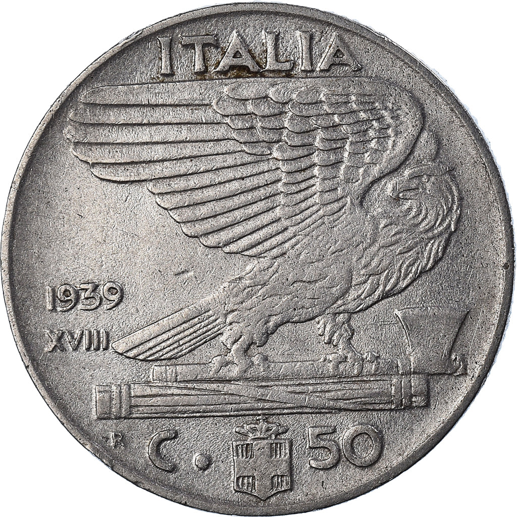 Coin, Italy, 50 Centesimi, 1939
