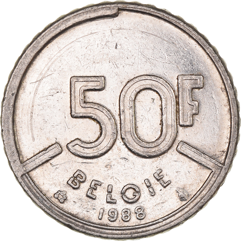 Coin, Belgium, 50 Francs, 50 Frank, 1988