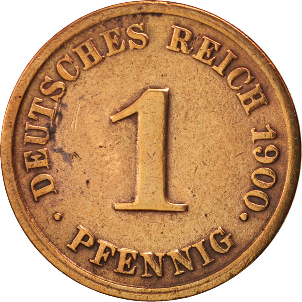 Coin, GERMANY - EMPIRE, Wilhelm II, Pfennig, 1900, Hamburg, EF(40-45), Copper
