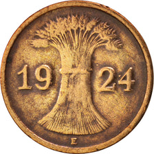 Coin, GERMANY, WEIMAR REPUBLIC, Rentenpfennig, 1924, Muldenhütten, EF(40-45)