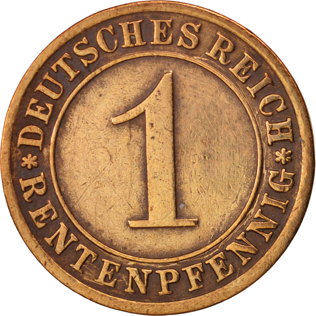 Coin, GERMANY, WEIMAR REPUBLIC, Rentenpfennig, 1924, Muldenhütten, EF(40-45)