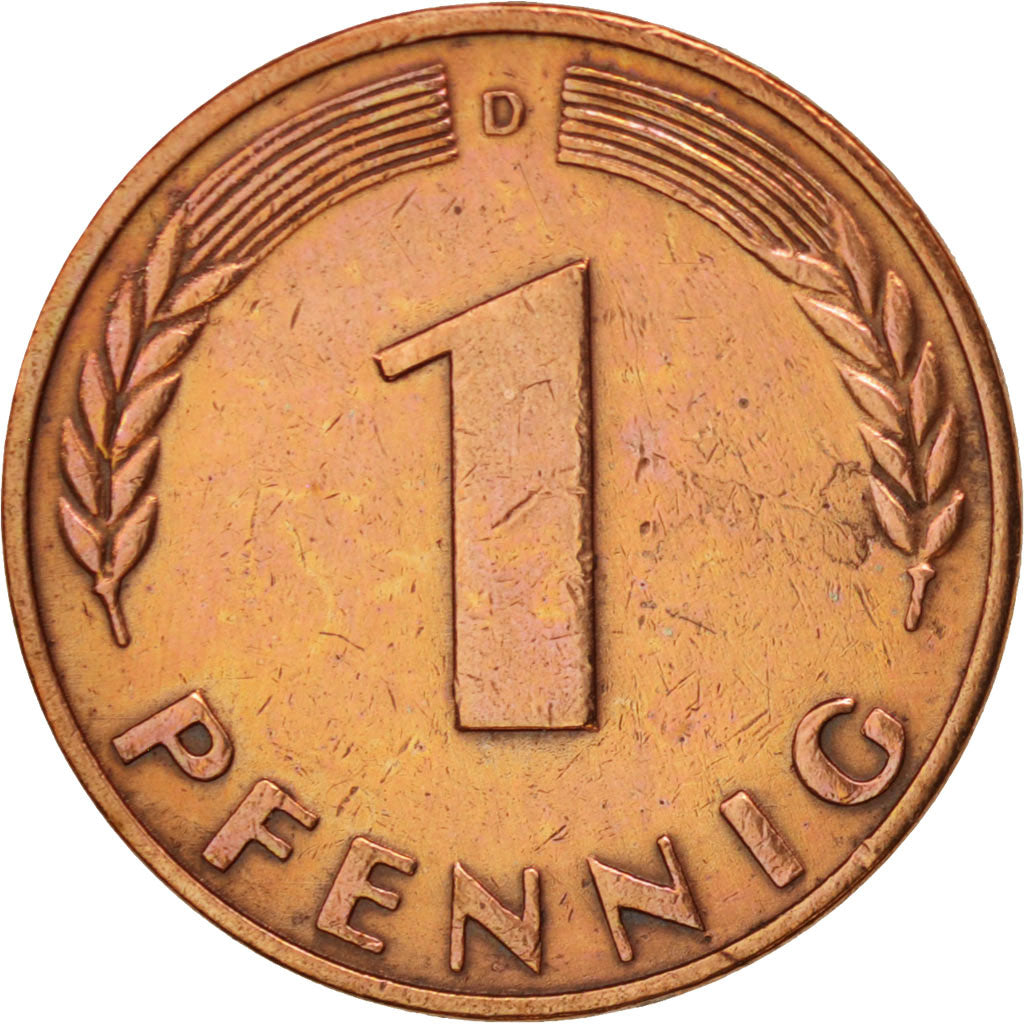 Coin, GERMANY - FEDERAL REPUBLIC, Pfennig, 1950, Munich, EF(40-45), Copper