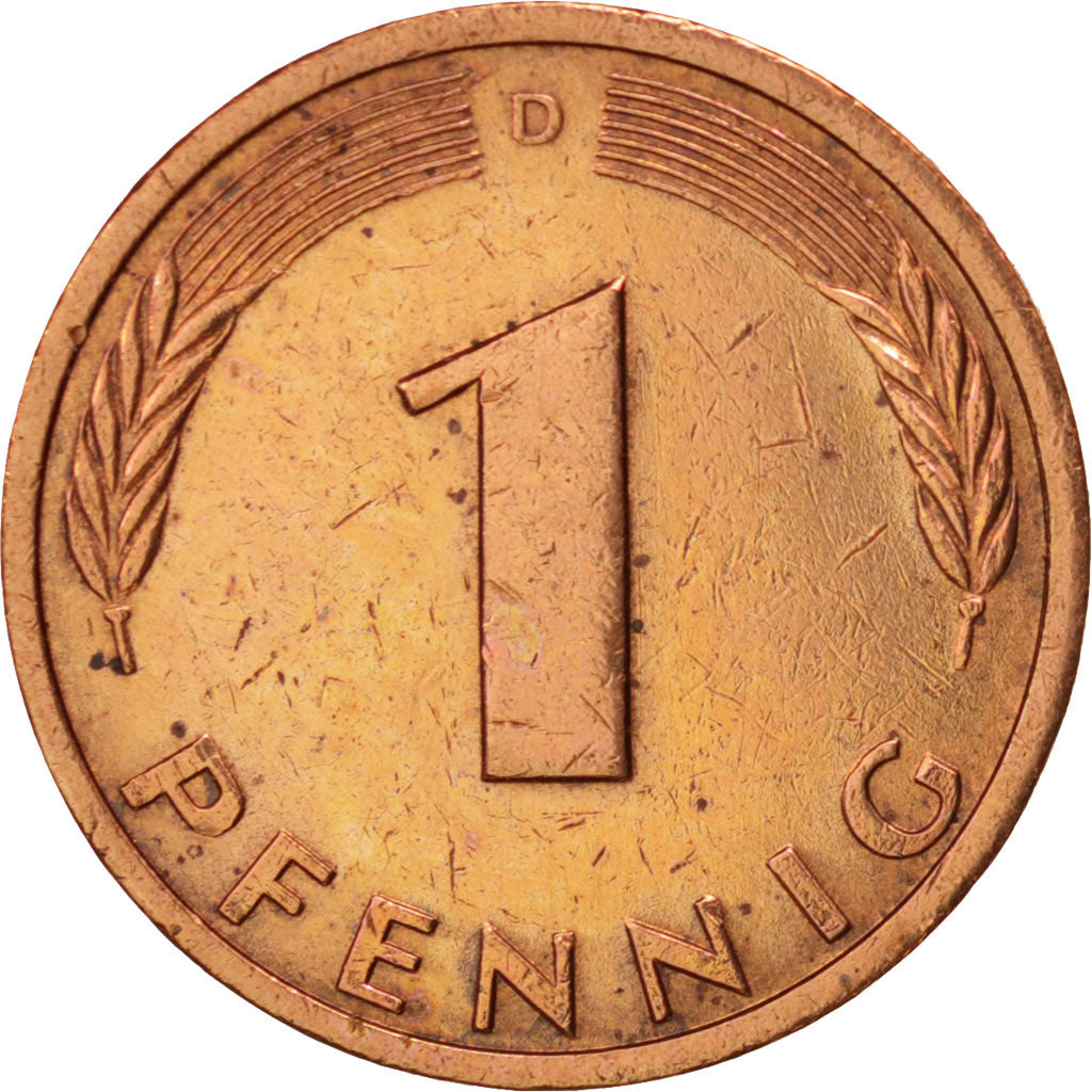 Coin, GERMANY - FEDERAL REPUBLIC, Pfennig, 1980, Munich, EF(40-45), Copper