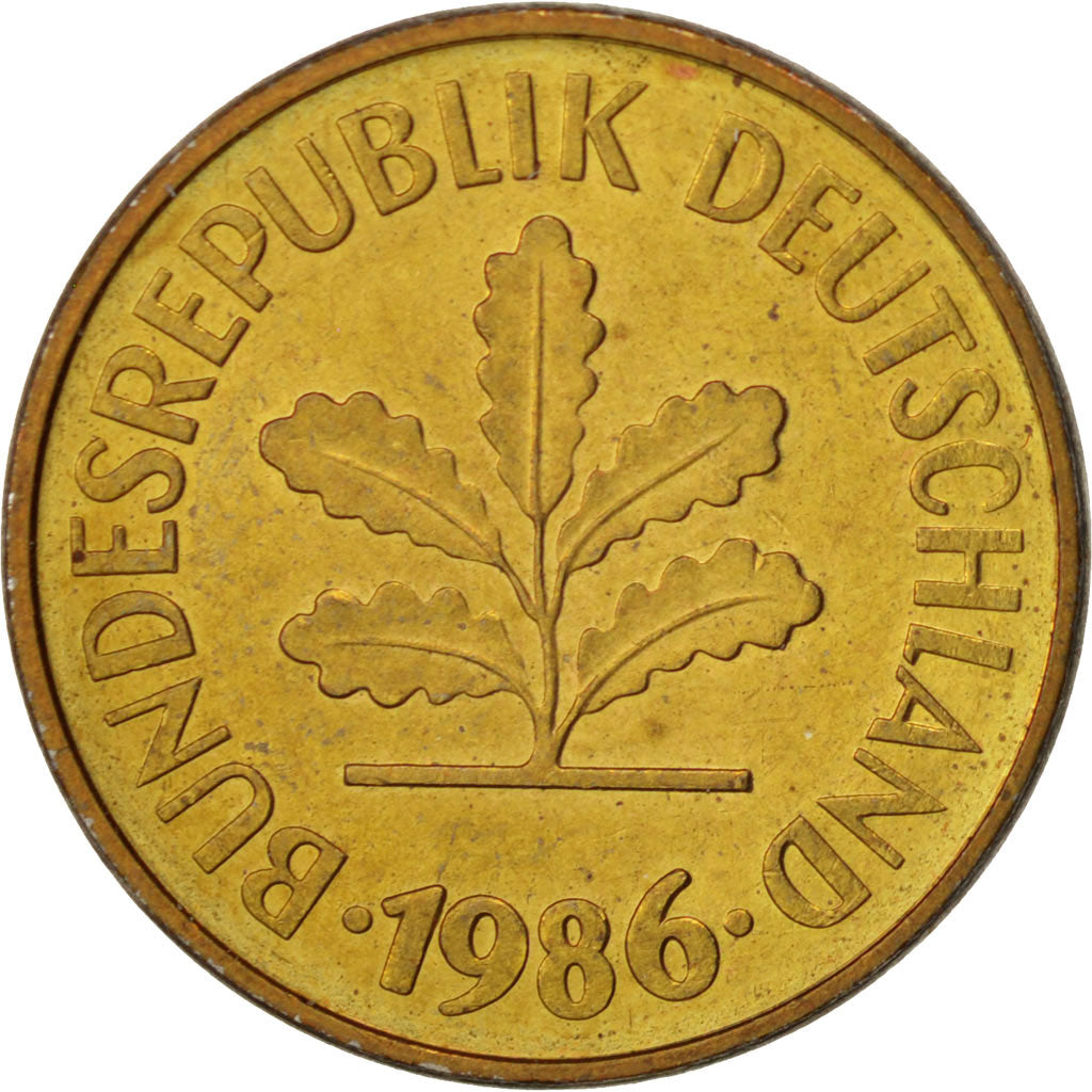 Monnaie, République fédérale allemande, 5 Pfennig, 1986, Stuttgart, TTB+