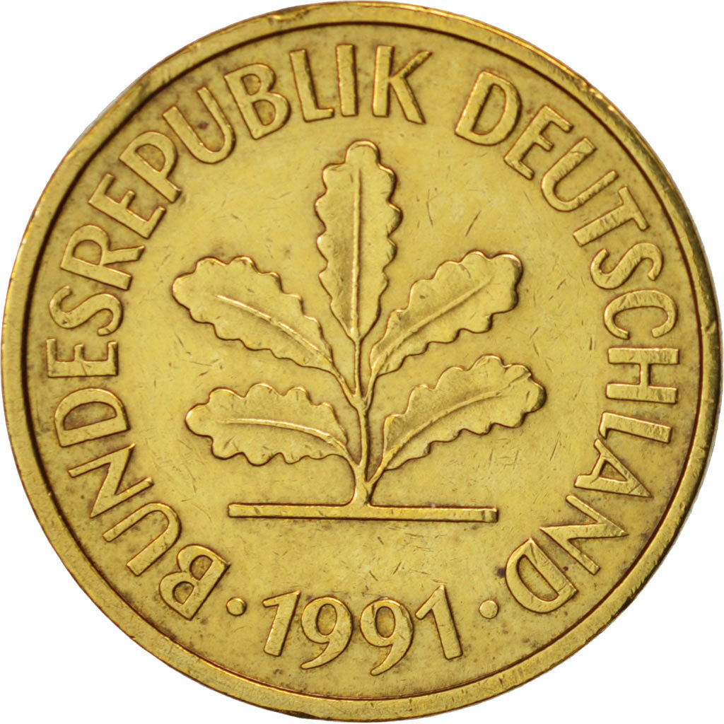 Moneta, GERMANIA - REPUBBLICA FEDERALE, 5 Pfennig, 1991, Munich, BB, Acciaio