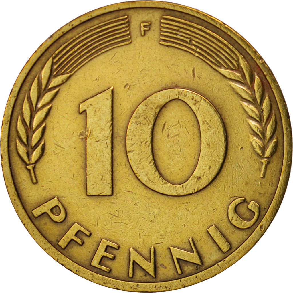 Moneta, GERMANIA - REPUBBLICA FEDERALE, 10 Pfennig, 1969, Stuttgart, BB, Acciaio