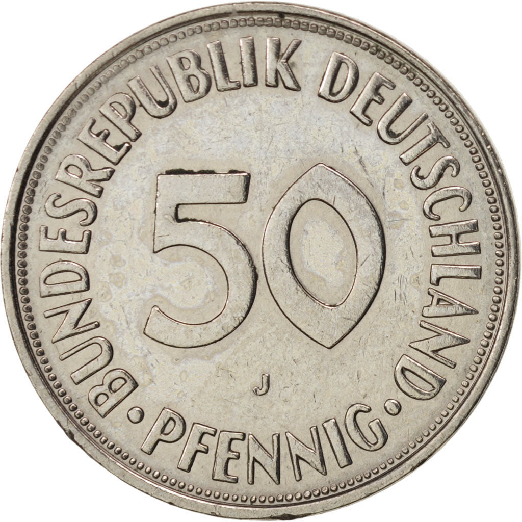 Coin, GERMANY - FEDERAL REPUBLIC, 50 Pfennig, 1974, Hamburg, AU(50-53)