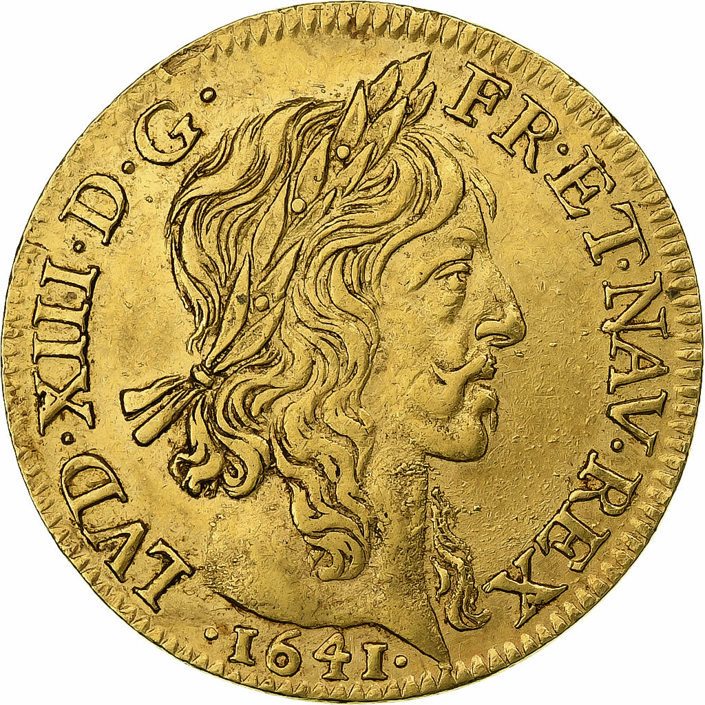 France, Louis XIII, Louis d'Or, 1641, Paris, Gold, AU(50-53), Gadoury:58