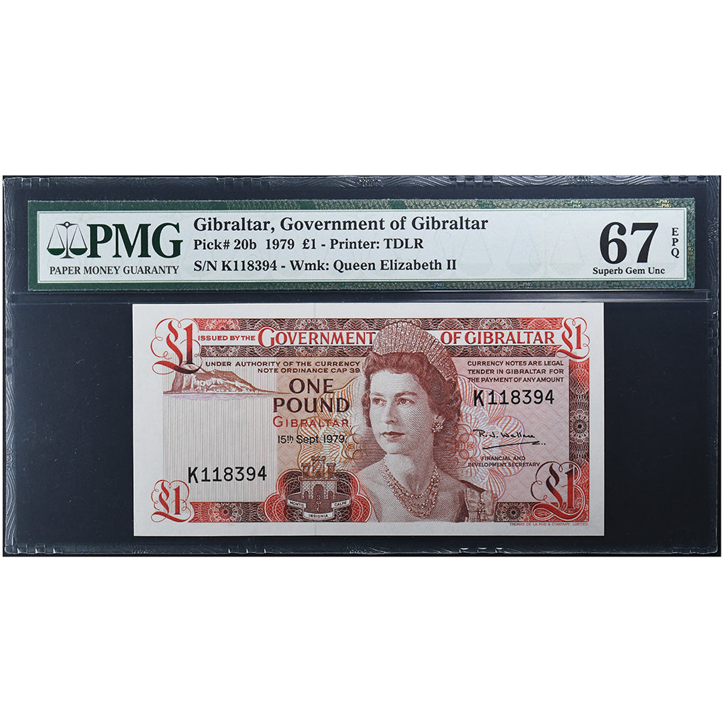 Gibraltar, 1 Pound, 1979-09-15, UNC 67 EPQ, PMG