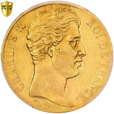 France, Charles X, 20 Francs, 1827, Lille, Gold, PCGS, XF45, Gadoury:1029