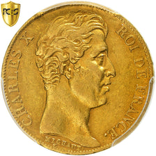 France, Charles X, 20 Francs, 1828, Nantes, Gold, PCGS, AU50, Gadoury:1029