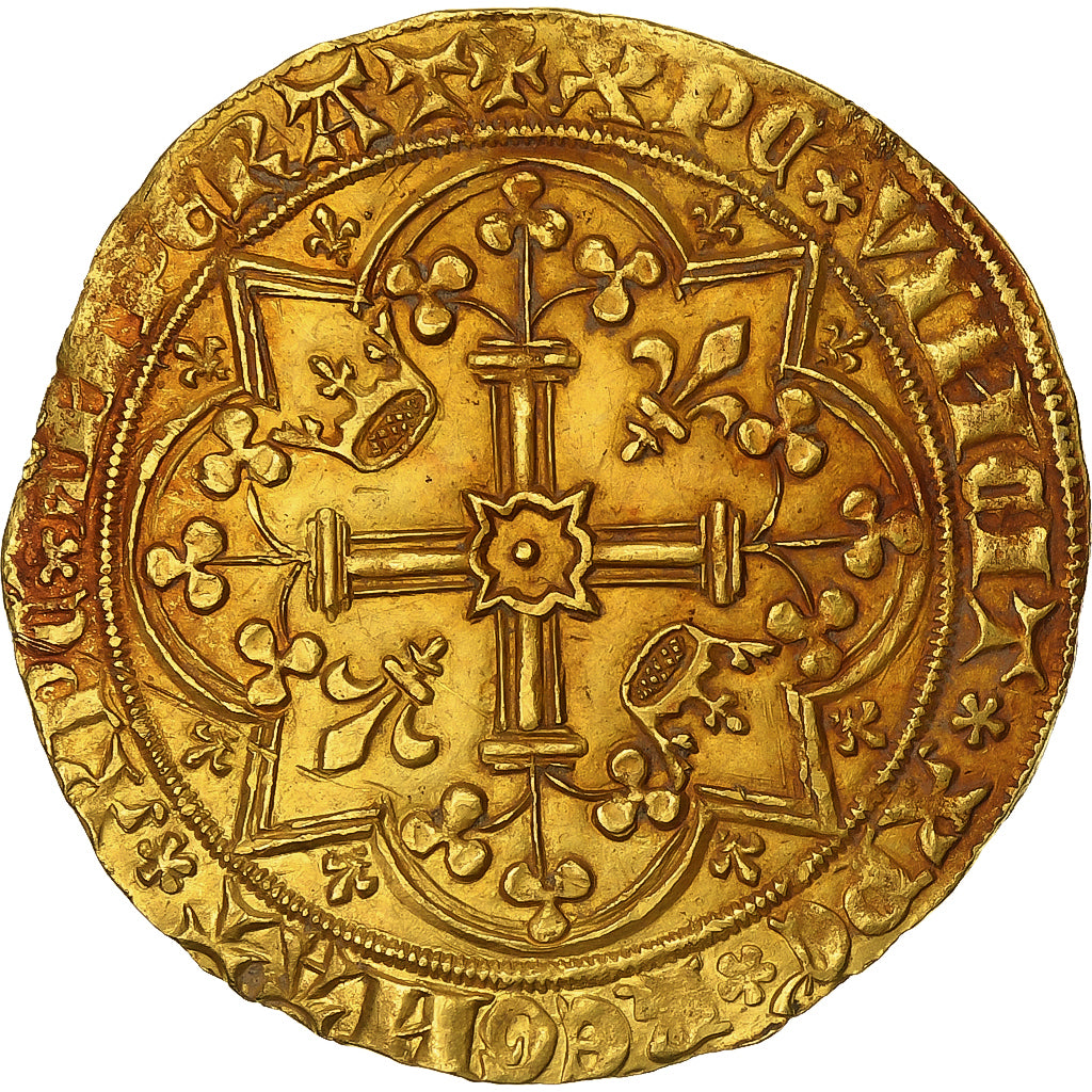 Francia, Charles V, Franc à pied, 1365-1380, Oro, MBC, Duplessy:360