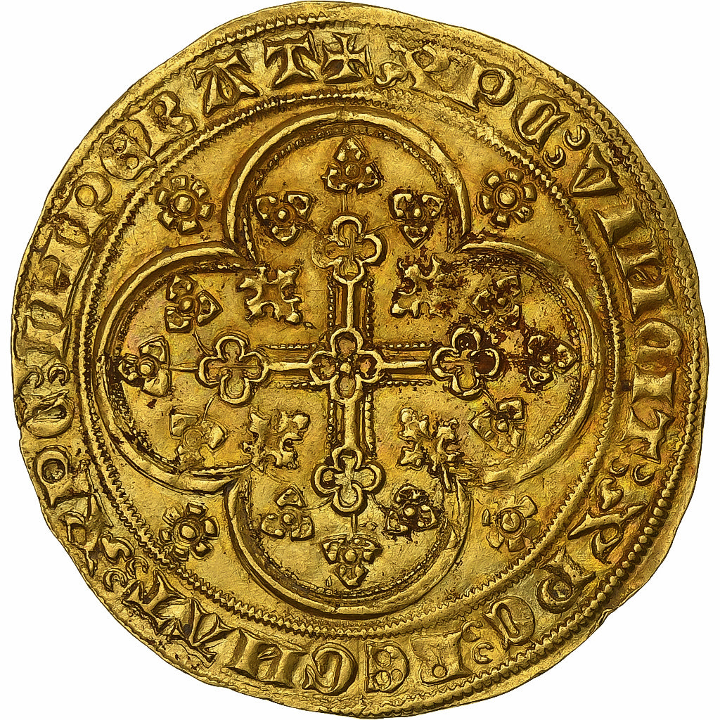 Comté de Flandre, Louis II de Mâle, Ecu d'or à la chaise, 1346-1384, Gand