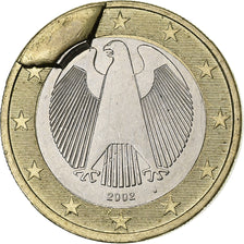 Deutschland, 1 Euro, error die break, 2002, Hamburg, Bi-Metallic, SS+