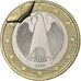 Germany, 1 Euro, error die break, 2002, Hamburg, Bi-Metallic, AU(50-53)