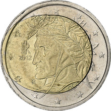 Italie, 2 Euro, erreur, cœur désaligné, 2012, Rome, Bimétallique, SUP+