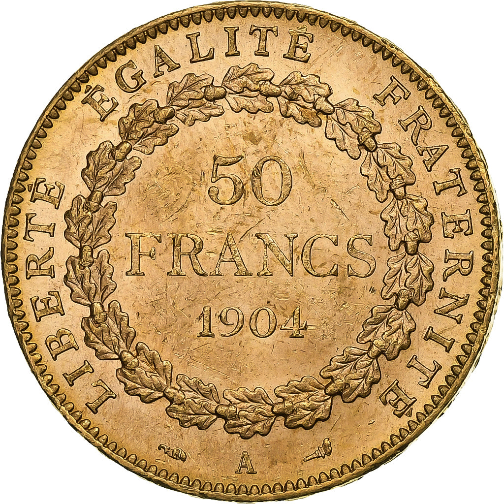 France, 50 Francs, Génie, 1904, Paris, Or, SUP+