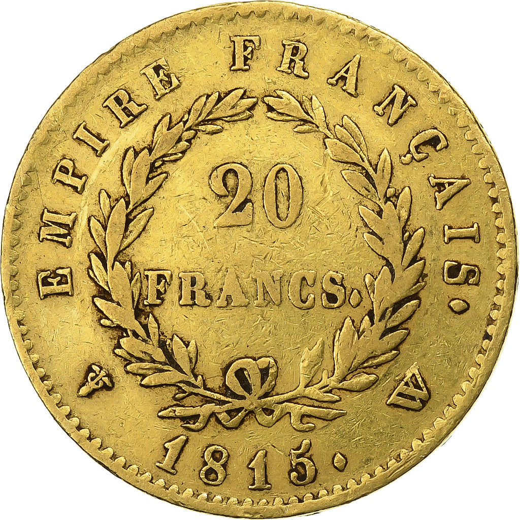 Francia, Napoleon I, 20 Francs, 1815, Lille, Oro, MB+