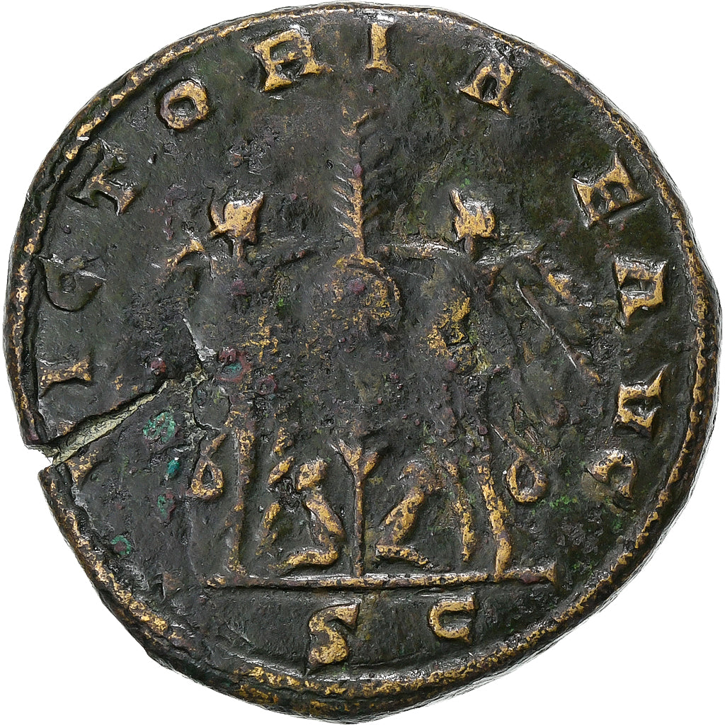 Postumus, Double Sestertius, 260-261, Trier, Bronze, VF(30-35), RIC:166