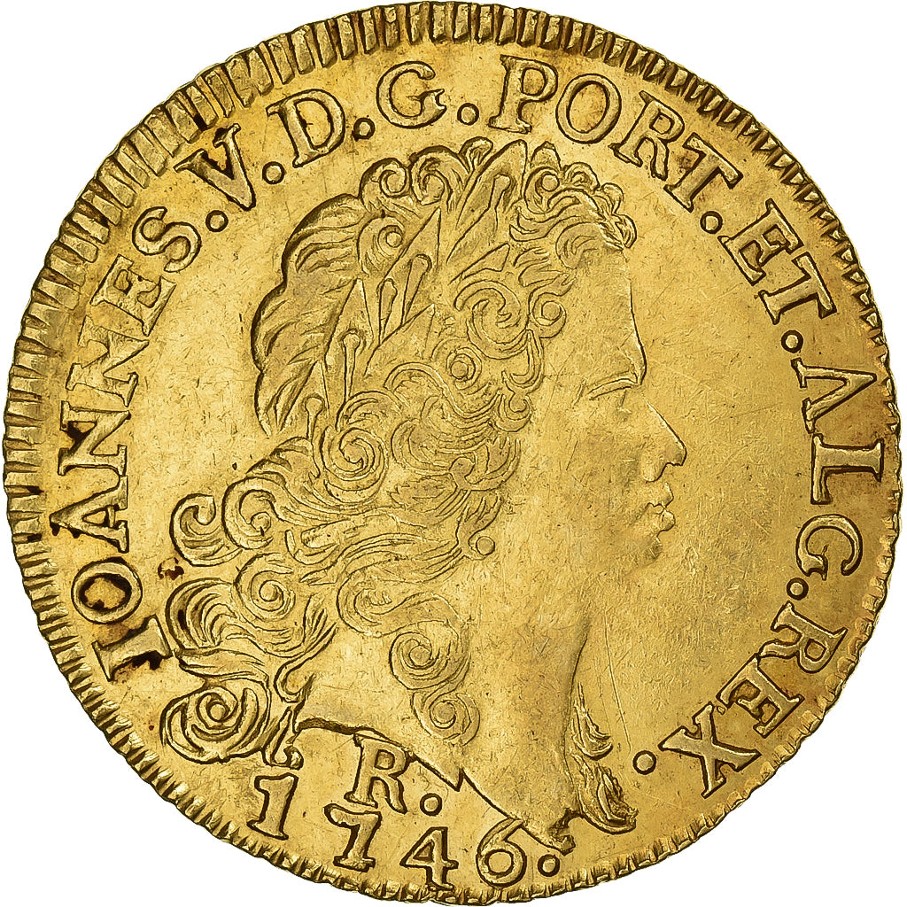 Brasile, Joao V, 6400 Reis, 1746, Rio de Janeiro, Oro, SPL-