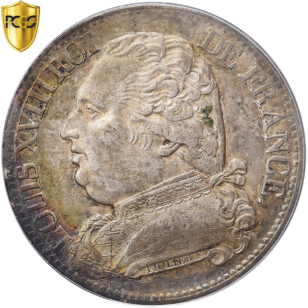 Frankrijk, Louis XVIII, 5 Francs, 1814, Toulouse, Zilver, PCGS, AU53