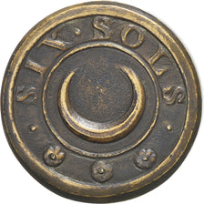 France, 6 Sols, Siège de Lyon, nd (1793), Lyon, Convention, Bronze, EF(40-45)