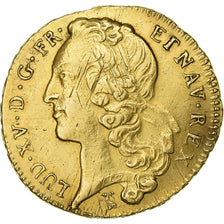 France, Louis XV, Double Louis d'or au bandeau, 1769, Rennes, Gold, EF(40-45)