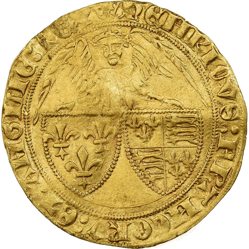 Francia, Henri VI, Angelot d'or, 1427-1453, Paris, Oro, BB, Duplessy:444