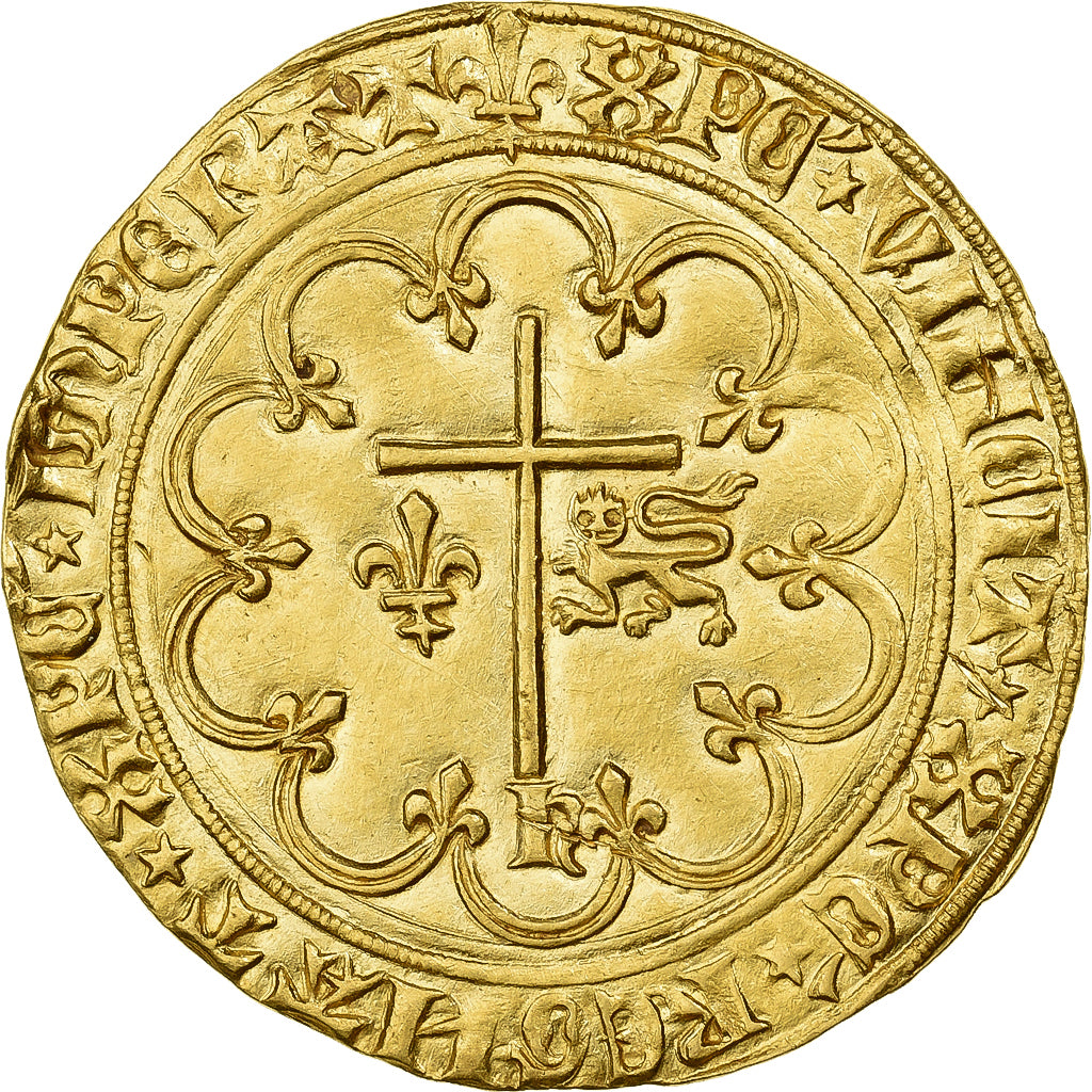 Frankrijk, Henri VI, Salut d'or, 1423-1453, Saint-Lô, Goud, PR, Duplessy:443A