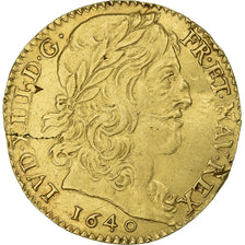 France, Louis XIII, Double louis d'or à la croisette, 1640, Paris, Or, TTB